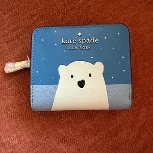 Kate Spade Blue Wallet with Polar Bear Motif